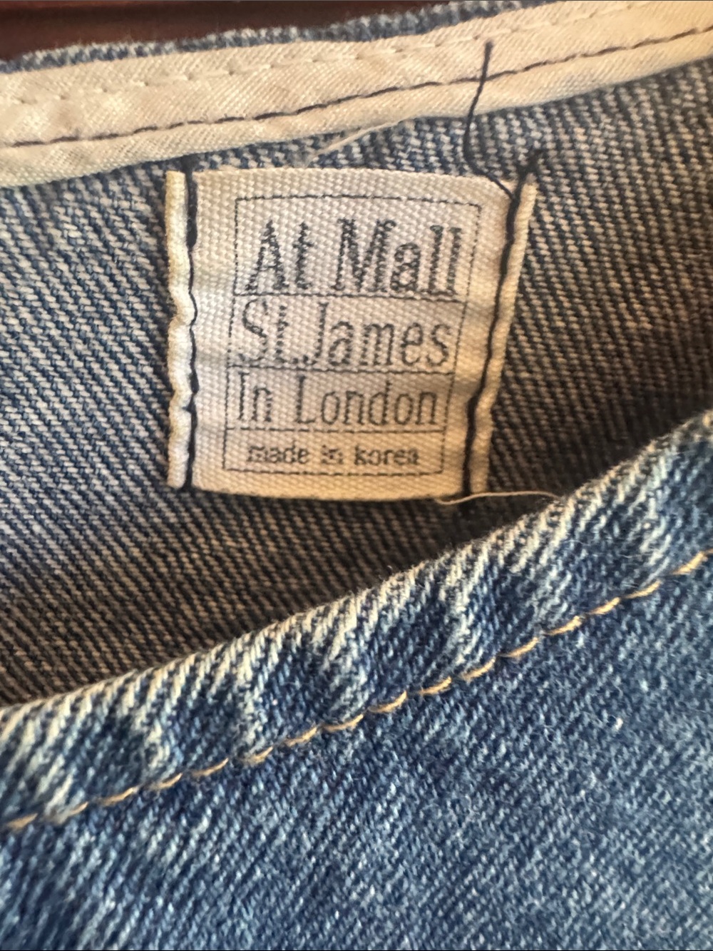 At Mall St. James In London Vintage Denim Mini Tiered Dress in Washed Blue Used - Picture 4 of 7